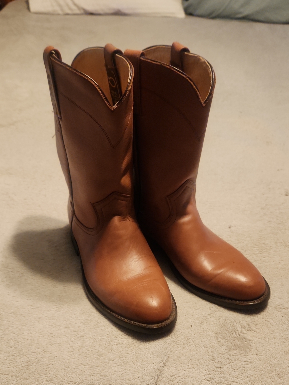 Arizona unisex cowboy boots Classic Brown Leather Western Boots